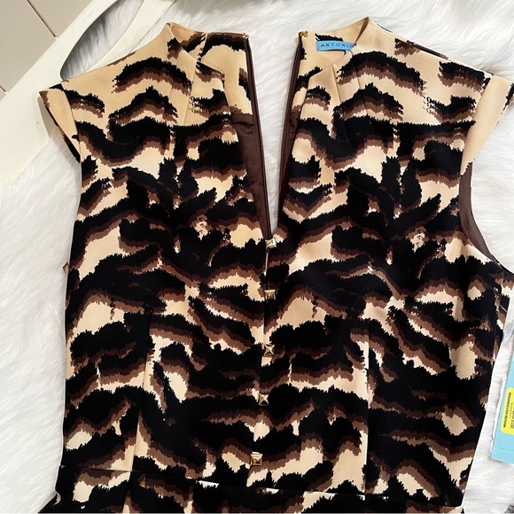 NEW Antonio Melani Tailored Career Sleeveless Midi Dress Cartagena Coffee Bean… - Picture 11 of 14